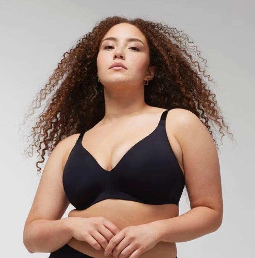 Soma Women's Size 38D Black Vanishing Back 360 Wireless Ultra-Thin Padding Bra